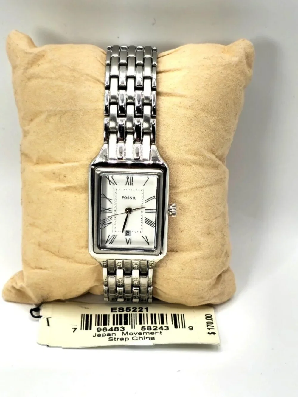 Fossil Raquel ES5221 Women's Silver-Tone Bracelet Watch 23mm